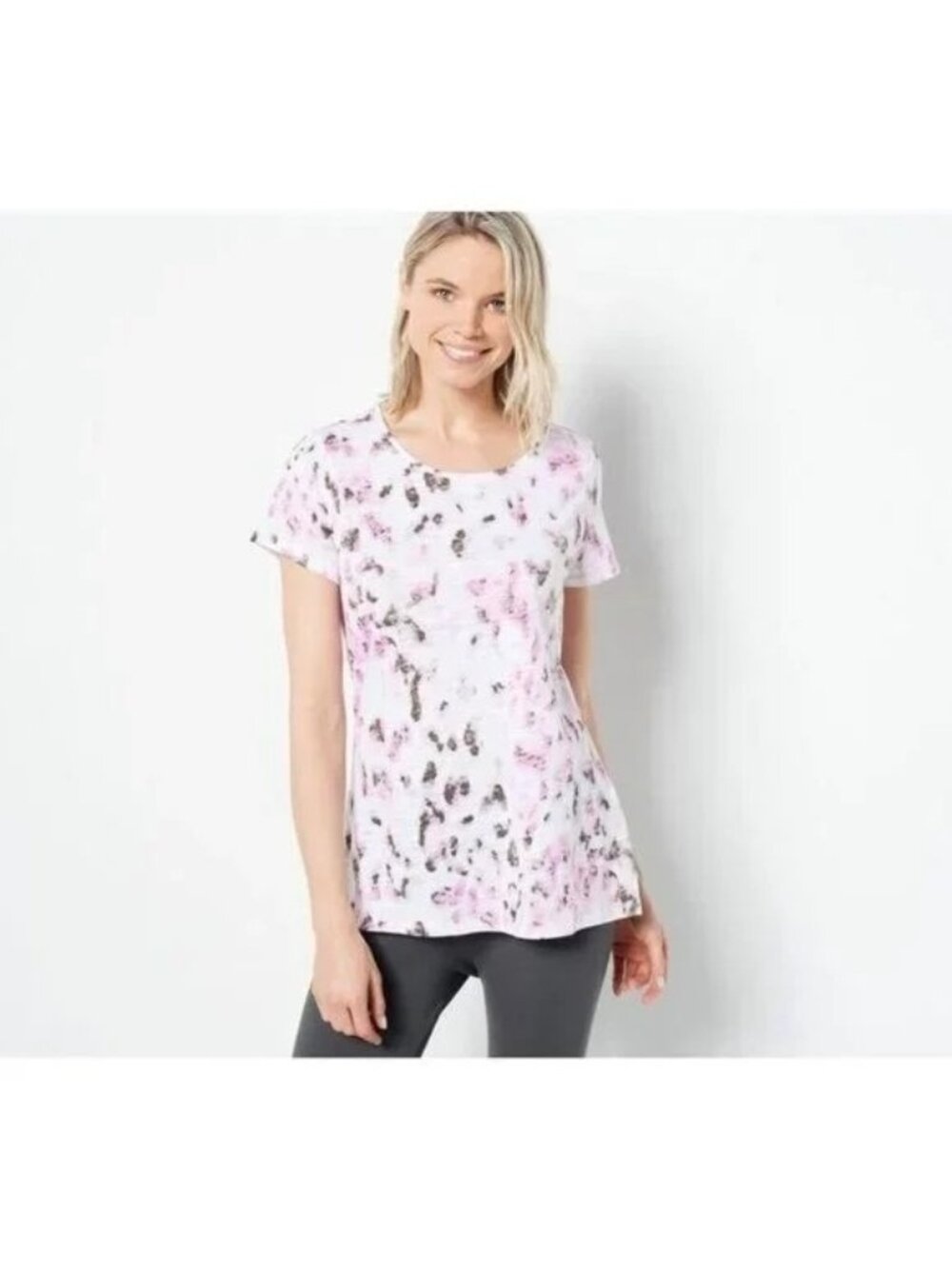 Belle Kim Gravel Tshirt XXS Slub Knit Safari Short Sleeve Lilac Breathable NEW